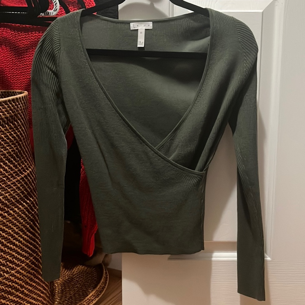 Leith Long Sleeve Green Shirt